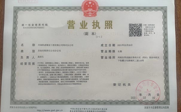 小美熊代辦理鄭州咨詢公司營業執照案例